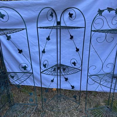 Metal Folding Corner Plant Stands 