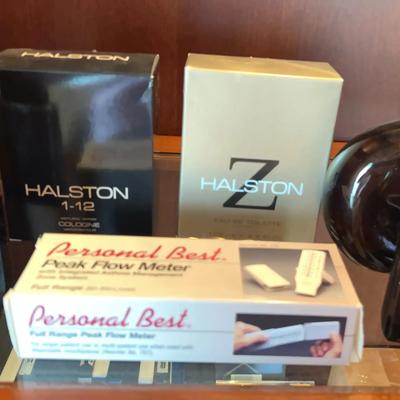 Variety of Halston Colognes and A Peak Flow Meter