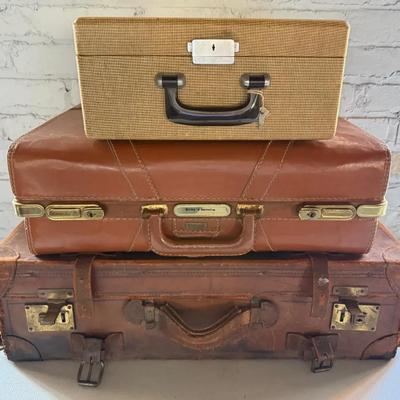 Vintage Luggage Pieces (3) With Towncraft Leather & More