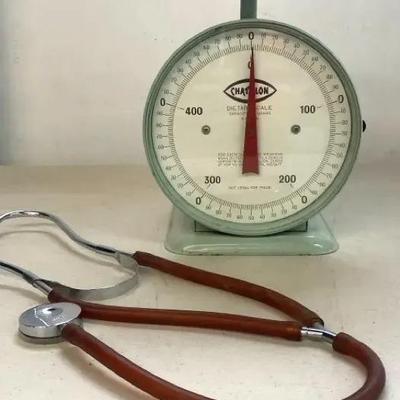 Antique Scale And Stethoscope