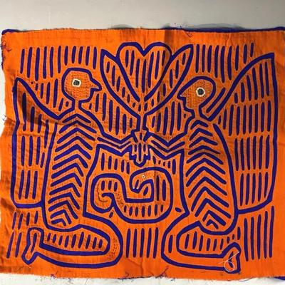Hand Stitched Folk Art Mola Textile, Vintage 