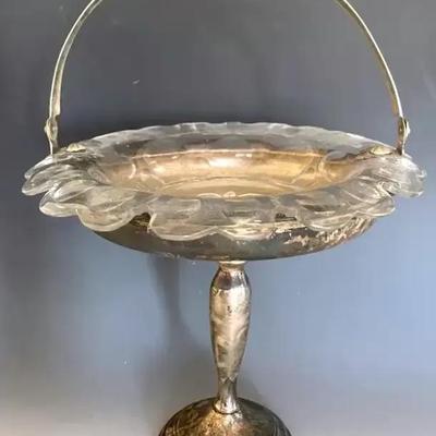 Weighted Sterling Silver Compote With Glass Insert 
