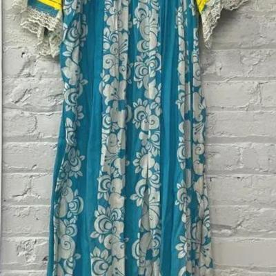 Vintage Cotton Gauze Caftan, South Pacific Origin 