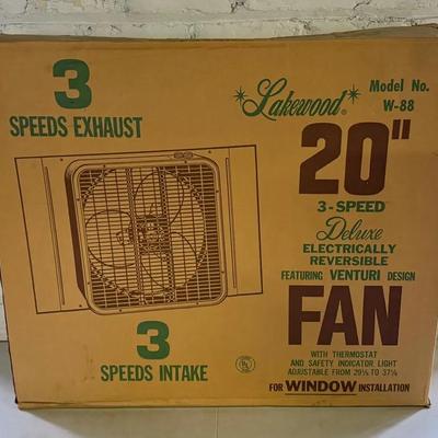 Lakewood 20 Inch Deluxe Venturi Design Box Fan, Model W-88, For Window Installation
