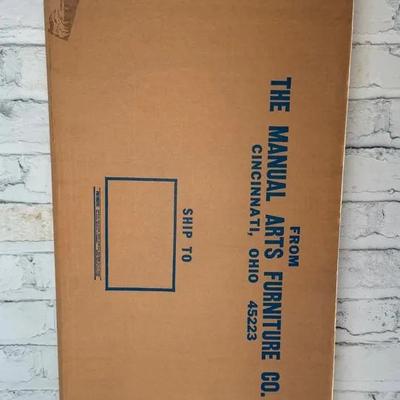 Vintage Walnut Piano Bench By The Manual Arts Furniture Company, New Old Stock In Original Box