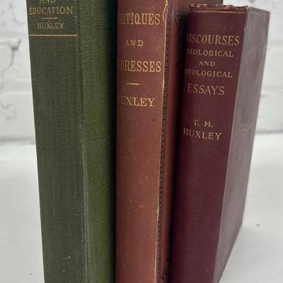 Antique T.H. Huxley Science & Education Books (3)