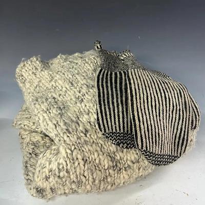 Handknit Sheep’s Wool Sweater with Handknit Mittens