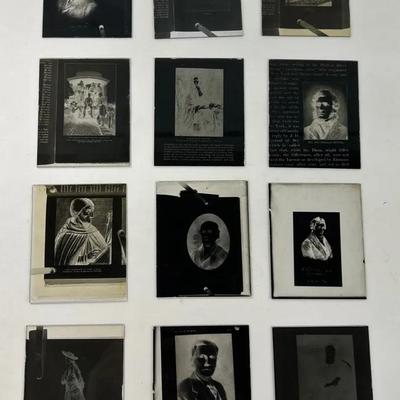 Vintage Glass Slides Unframed (12) Photo Negatives People