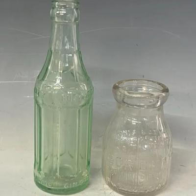 Queen City Bottling Co Soda Bottle and Borden’s Milk Bottle