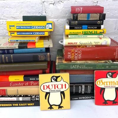 Language And Phrase Books With Vintage Language Books