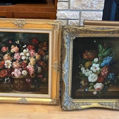 Sale Photo Thumbnail #58: Floral Still Life Paintings 