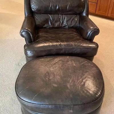 Sale Photo Thumbnail #8: Leather Chair /ottoman