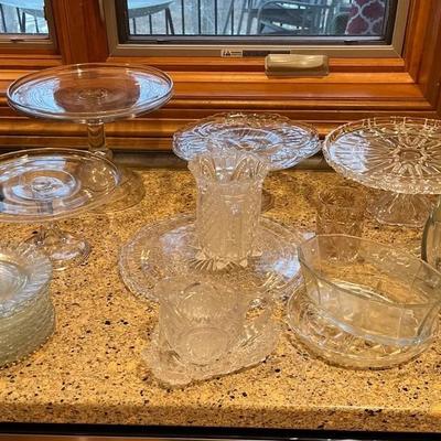 Sale Photo Thumbnail #54: Clear Glass Serving Pieces