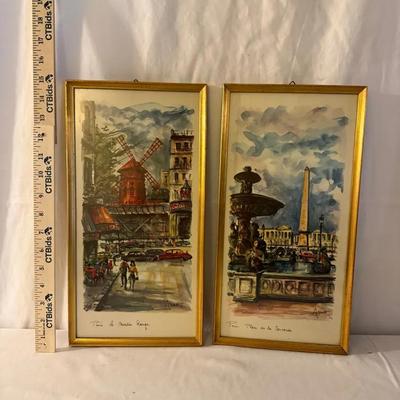 Vintage Paris Watercolor X2