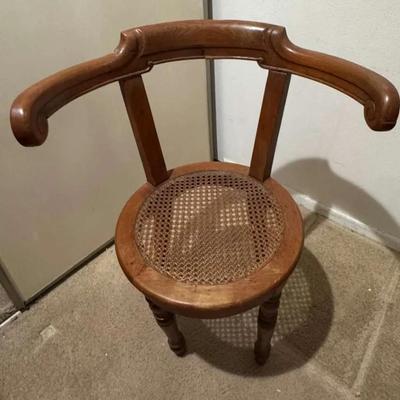 Louis XVI-Style Mahogany & Cane Office Chair