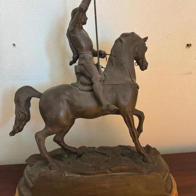 Bronze Joan of Arc on Horseback Statue