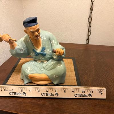 Vintage Japanese Hakata Urasaki clay figurines. 
