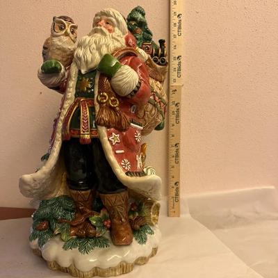 Large Fitz and Floyd Classics Japan Woodland Santa Figurine – 23” Hand-Painted Christmas Centerpiece