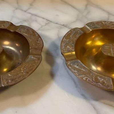 Pair of Brass Ashtrays (Made in Korea)