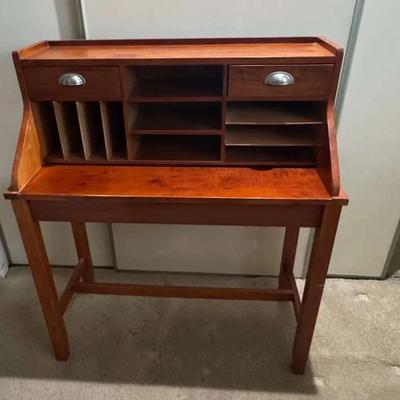 Wooden Secretary Desk with Hutch & Storage and Chair