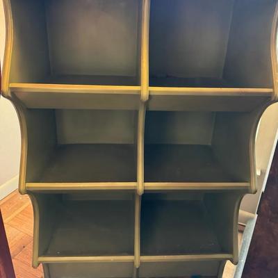 Vintage Painted Bookcase with Curved Sides 