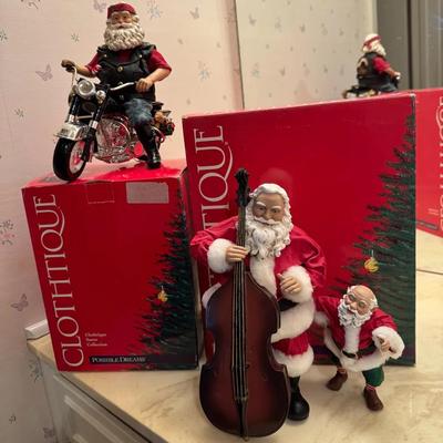 Possible Dreams Clothtique Santa Figurines with Boxes”