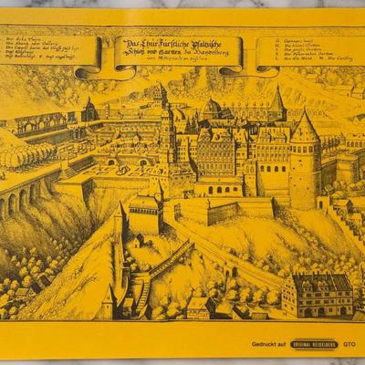 Vintage German Ephemera Prints (4-Piece Lot)