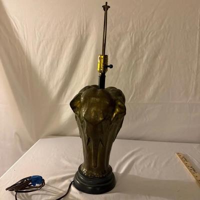 Elephant 3 Head Figural Table Lamp – Antiqued Finish