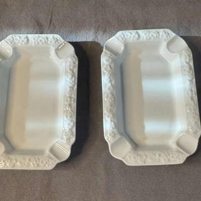 Vintage Rosenthal "Maria" White Porcelain Ashtrays (Set of 2)