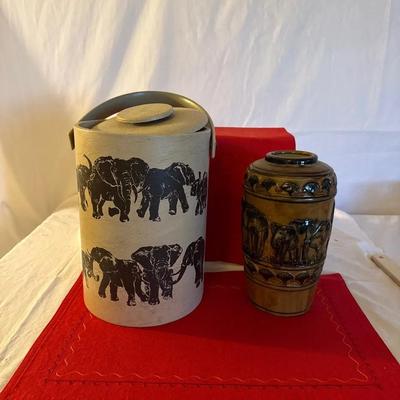 Elephant Themed Ice Bucket And Vase 