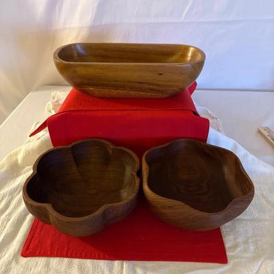 3- Teak Bowls