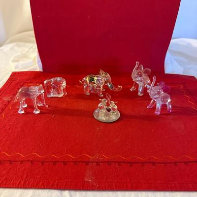 Mixed Glass Miniature Elephants -6