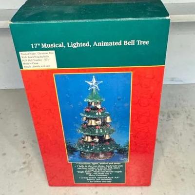 17" Porcelain Musical, Lighted, Animated Bell Tree