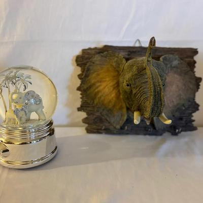 Danbury Falls Snow globe And Elephant Key Holder