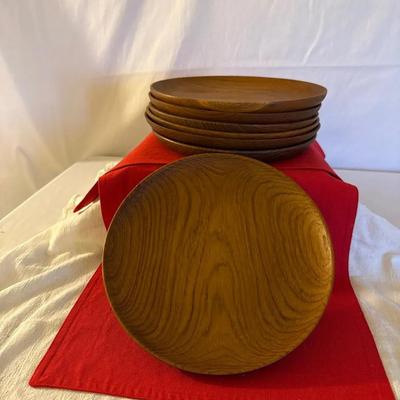 Set Of 7 Japanese wooden saucers, known as chataku, made from Yakusugi (Japanese cedar) woo