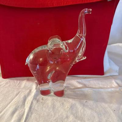 V. Nason & C. Murano Hand-Blown Clear Glass Elephant – Italy”