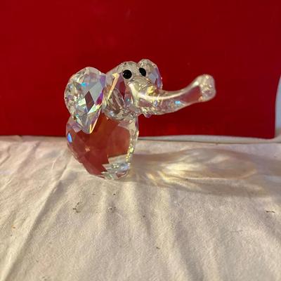 Authentic Swarovski Crystal Elephant Figurine – Faceted Clear Crystal”