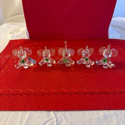 Glass Baron Handcrafted Art Glass Elephant Figurines – Set of 5