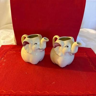 Vintage Elephant Creamers – Matching Ceramic Pair”