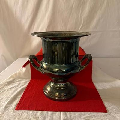 Silver-plated urn-form vase or centerpiece