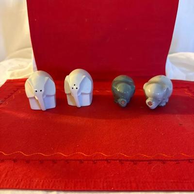 Modern Ceramic Elephant Salt & Pepper Shakers – Group of 4”