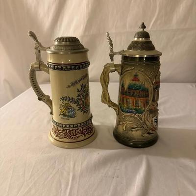 German Civic-Themed Beer Steins – Heraldic Crest & Berlin Landmark