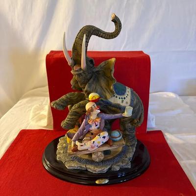 De Capoli Elephant & Clown Figurine