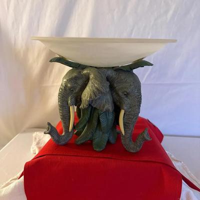 Elephant Pedestal Bowl / Decorative Centerpiece