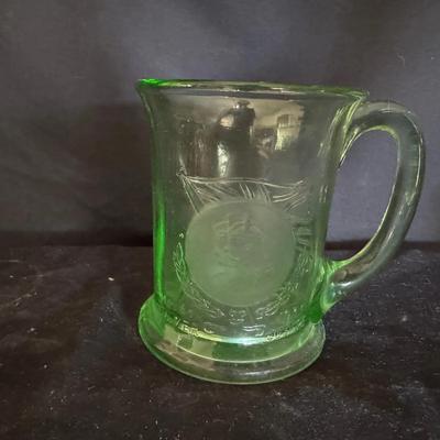 Depression Glass 1935 Silver Jubilee of George V and Queen Mary Glass & Set of 2 Art Deco Style Jars