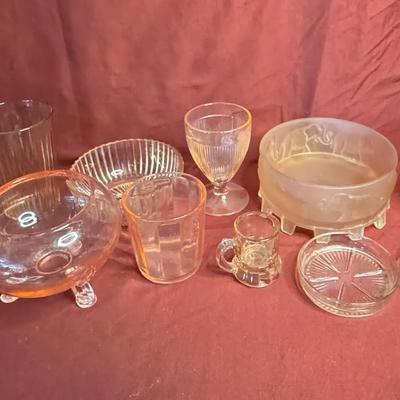 Vintage Pressed Glass Assortment – Bowls, Tumblers & Serving Pieces”
