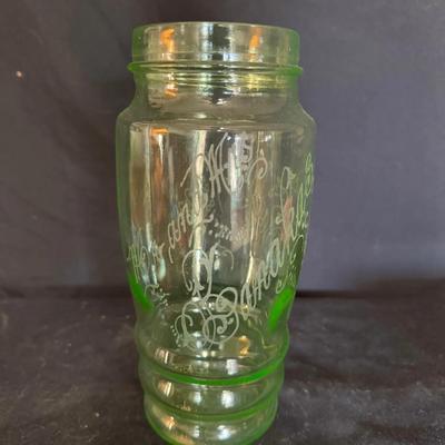 Uranium Glass Tall Jar