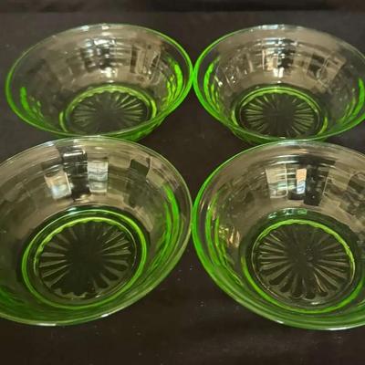 Uranium Glass Anchor Hocking Bowls(Set of 4)