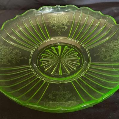 Uranium Glass Serving Platter