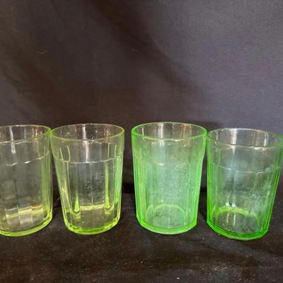Uranium Glass Set of 4 Tumblers